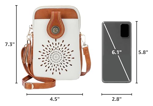 Image of APHISON Small Crossbody Bags for Women, Lightweight Vegan Leather Cell Phone Purse, Cute Purses with Tassels