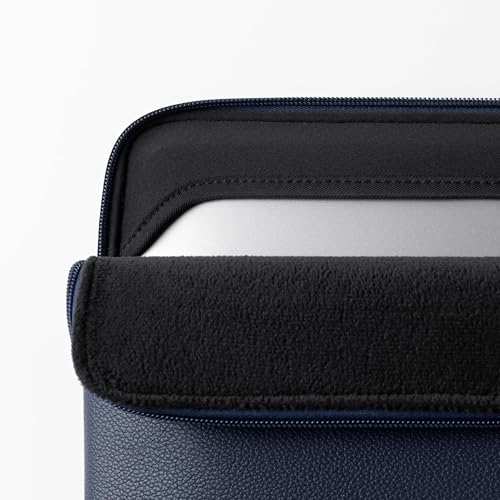 Image of Comfyable Leather Laptop Sleeve Compatible with MacBook Pro /Air, 16 /15 Inch Computer Sleeve, Mac Travel Case, Laptop Protective Pouch, Leather Laptop Cover M4 /M3 /M2 /M1 2024-2021, Blue