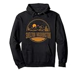 Vintage Shelton, Washington Mountain Hiking Souvenir Print Pullover Hoodie