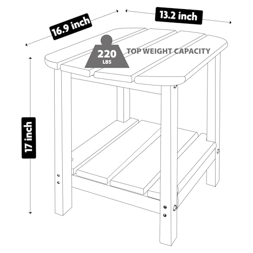 image for LZRS Double Adirondack Side Table, Outdoor Side Tables, End Tables for
