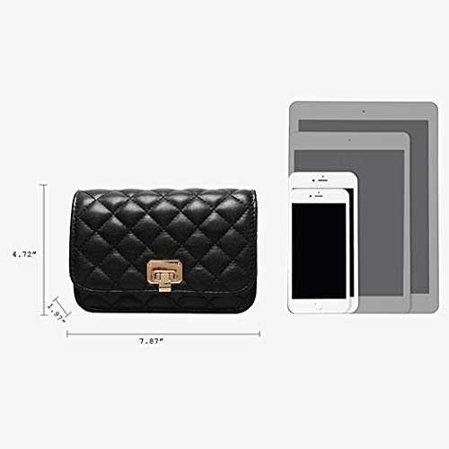 Damen-Schultertasche aus Leder, modische Clutch, Handtasche, gesteppt, Designer-Umhängetasche mit Kettenriemen – Bild 4