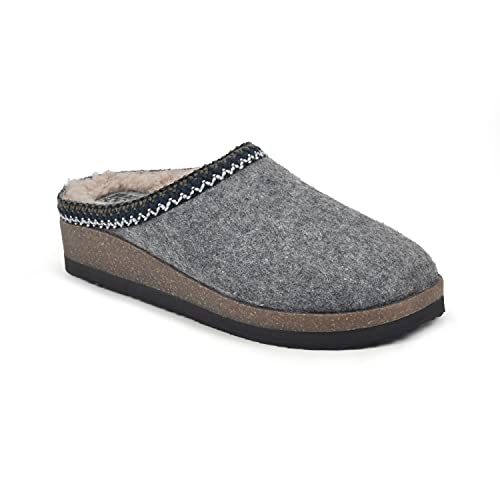 WHITE MOUNTAIN Shoes Bundle Up Women's Clog, Lt Grey/Fabric, 7 M