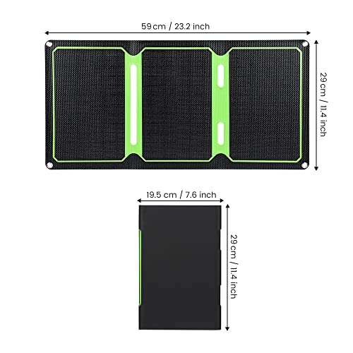Sunyima Portable Solar Panels, 21W Monocrystalline Foldable Solar Panel Charger With Usb Qc3.0 Built-In Voltage Stabilization System For Smart Phone, Camping Lanterns, Small Fans Monitor #TOP1