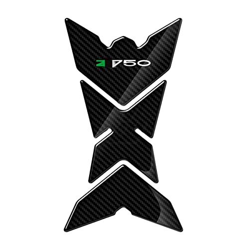 Protège-réservoir Z750 Moto Pad Carbone Autocollant 3D pour Kawasaki Z750R Noir