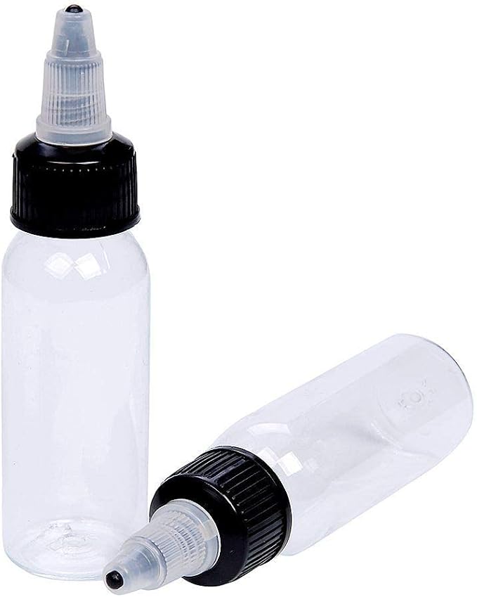 8Pcs 2 oz Botellas de Plástico con Tapa Giratoria, Líquido, Transparente, Para Tatuajes y Uso Doméstico miniatura 3