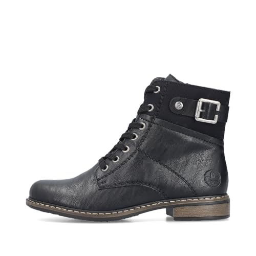 Rieker Damen Schnürstiefeletten 71242, Frauen Stiefeletten,halbstiefel,Kurzstiefel,uebergangsschuhe,uebergangsstiefel,schwarz (00)… – Ansicht 4