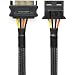 CRJ SATA Power 15-Pin Male to 4-Pin Molex Female 12" Sleeved Adapter Cable