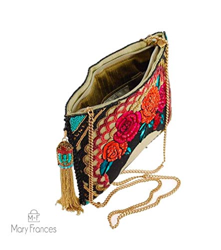 Mary Frances Frida Beaded Handbag Artist-Inspired Floral Crown Crossbody Clutch Bag, Multicolor3