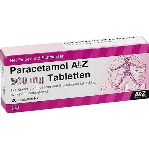PARACETAMOL AbZ 500 mg Tabletten 20 St Cover