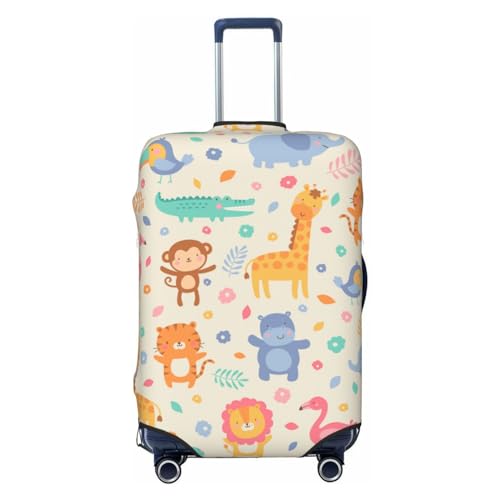 ADovz Tree Branch Flower Deer Bird Travel Luggage Cover Fashion Elastic Washable Stretch Suitcase Protector Anti-Scratch Travel Baggage Covers Fits Luggage, Tiger Crocodile Elephant, XL, Tiger