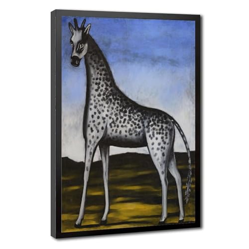 Toile Girafe Niko Pirosmani cadre 41x61 cm pour décoration murale