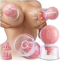 Vista 1 de Juguetes sexuales Pezones Juguetes 4-en-1 Vibrador de pezones Juguetes sexuales para mujeres 10 potentes modos de rotación, juguetes adultos