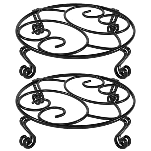 Soportes de Hierro Forjado para Plantas 30 cm Resistentes y antioxidantes Estilo Vintage Redondos para Patio jardín decoración Interior y Exterior.