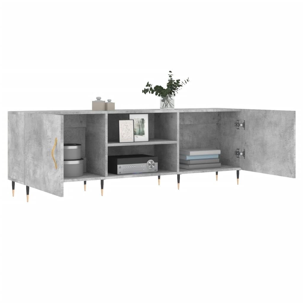 Hothingwell Szafka pod telewizor szary beton 150x30x50 cm drewno