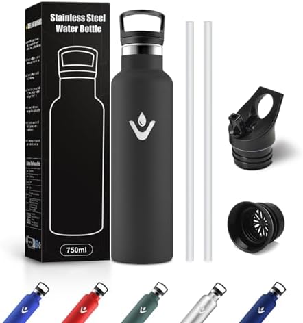 Botella Agua Acero Inoxidable 750ml, Aislamiento Térmico de Doble...