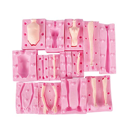 ZQWE 7 Pieces Fondant Doll Soft Candy Doll Body Mold 3D Arm and Leg Cake Molds DIY Clay Soft Epoxy Resin Silicone Mould Baking Tools by ZQWE - Image 2
