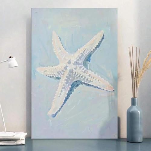 Peinture sur toile vie marine décoration murale prête à suspendre 21x30 - 5
