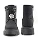 Wulubaba Toddler Boots Girl Side Zipper Lace Up Dress Combat Boots for Toddler/Little Kid/Big Kid, Black,8