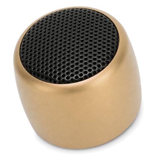 Image of Sanpyl Mini Bluetooth Speaker, Portable Wireless Speakers with HD Sound Heavy Subwoofer, USB Rechargeable Small Tiny Speaker for Outdoor Indoor (Gold)