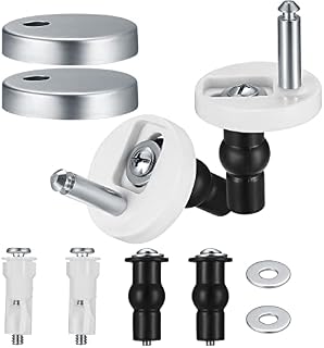 6PCS Toilet Seat Hinge Fittings Blind Hole Fixings Expanding Rubber Screws, WC Toilet Seat Top Fittings and Fixtures Replacement