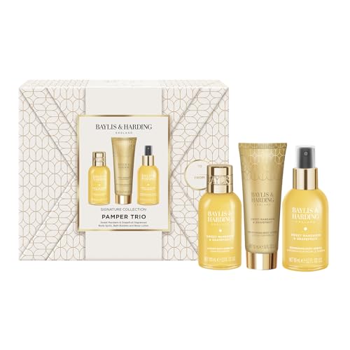 Baylis & Harding Sweet Mandarin & Grapefruit Gift Wrapped Pamper Trio Gift Set - Vegan Friendly