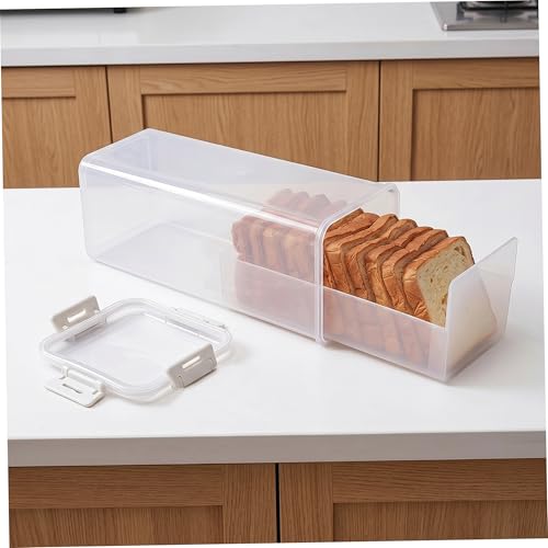Recipiente hermético para pan blanco con cajón de plástico transparente para cocina 7