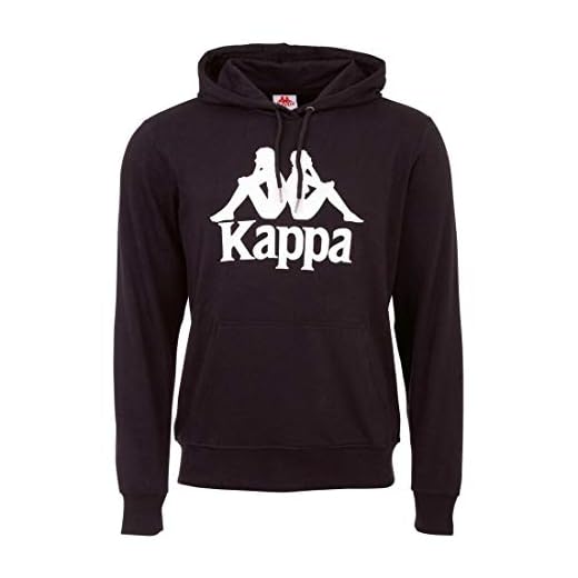 Kappa Taino Hooded 705322-19-4006, Mens, Caviar, M Black