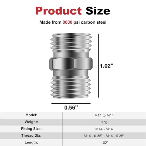 Image of 2pcs M14 to M14 Carbon Stee Fittings Adapters for Mini Excavator Adapting, Reducing Or Enlarging Connect Such Air Pipe, Fuel Pipe, Water Pipe, Etc Full Port Straight Pipe Fitting Connector