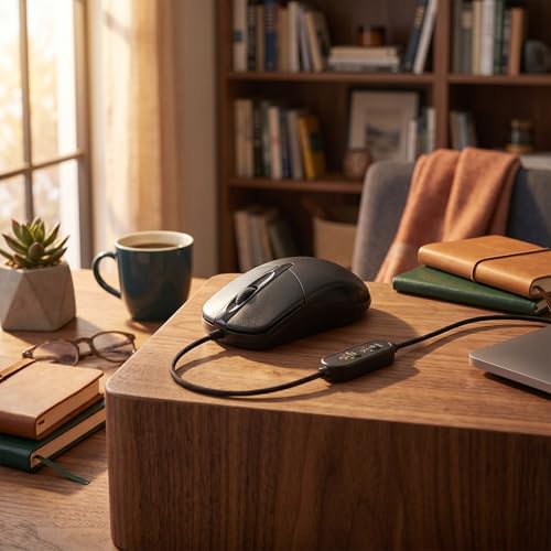 Image of Heated Computer Mouse ABS Ergonomic Wired Heating Mouse 1600DPI with Adjustable Temperature, 3-Speed Heat Settings for Cold Hands, USB Warm Mouse for Desktop Laptop Office Wor