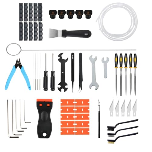 Bambu Lab A1�p3D�v�����^�[�c�[���L�b�g�A3D�v�����^�[�A�N�Z�T���[�ɂ́ANoozle���C�p�[�A�V���R���\�b�N�X�A�N���b�O�|�[�N�APTFE�`���[�u�A�m�Y���N���[�j���O�c�[���A���O���X�N���[�p�[�A5��ނ̃t�@�C�����܂܂�܂��B