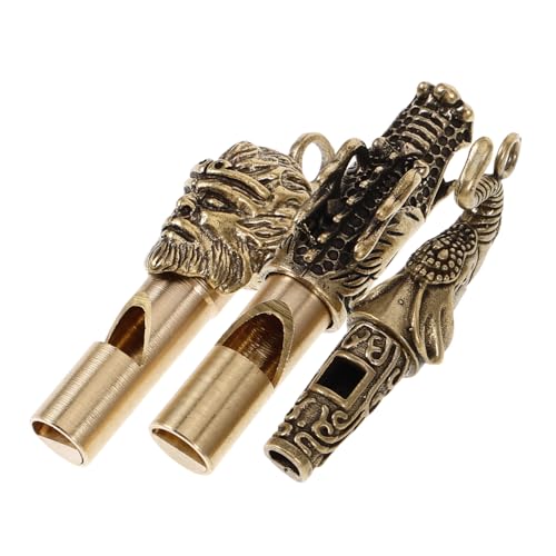Homoyoyo 3pcs Portable Outdoor Whistle Keychain Loud Decorative Emergency Whistle for Hiking Copper Material for Compact for Referees Training and Emergencies