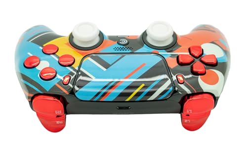 Image of Custom Controllerzz Custom Wireless Controller Compatible with PS5 - Multiple Designs Available (Abstract Fusion & Red Chrome)
