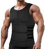 Zweetband, Buikband, Heren, Afslankband, Platte Buik, Neopreen, Sport, Verstelbaar, Fitness Sauna (Color : Black, Size : Large)