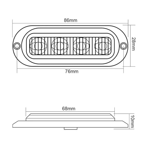 Indicateur de largeur d'avertissement LED XENITE avec finition argent - 4