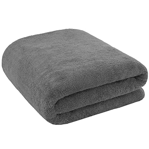 Cotton Paradise Oversized Bath Sheet, 100% Cotton 40X80 Clearance Bath Towel Sheet, Jumbo Large Bath Towel For Bathroom, Dark Gray Bath Sheet #TOP3