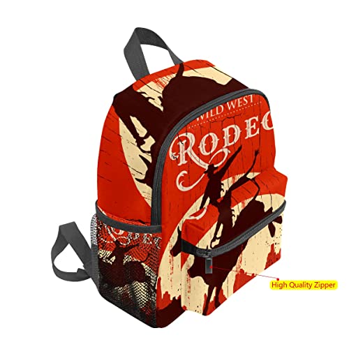 Kids School Bag Girls Boys Preschool Toddler Backpack for Boy Girl Lightweight Shoulder Book Bag for Kids Perfect Back Pack for Toddler to Kindergarten Wild West RODEO Cowboy3