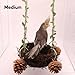 Copfeu Natural Rattan Nest Small Medium Large Bird Swing for Parrot Parakeet Cockatiel Conure Cockatoo Macaw Amazon African Grey Lovebird Finch Canary Budgie Cage Perch Toy (Medium)