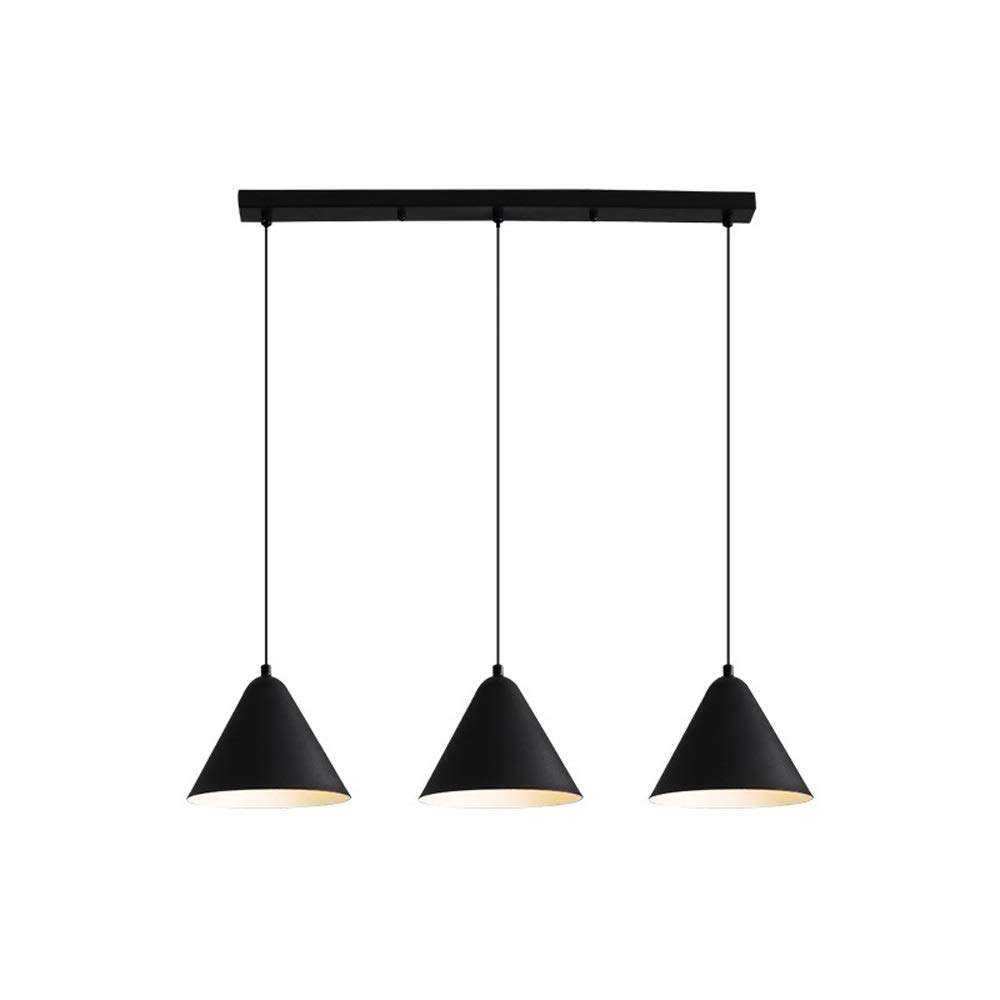 Lustre LED plafonnier trois têtes noir en fer forgé réglable pour éclairage salon