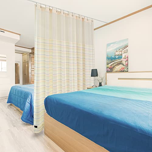12Ft Wide X 8Ft Long Flame Retardant Hospital Curtain Room Divider, Cubicle Curtain-Medical Privacy Curtain With Mesh And Grommet For Living Room Hospital Rehabilitation Room Spa Clinic (1 Panel) #TOP4