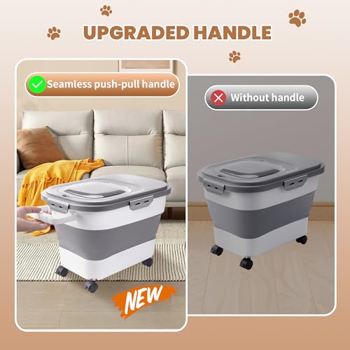 Image of 15-23 LBS Dog Food Storage Container Airtight, Collapsible Pet food Storage Container,Cat Food Storage Container for Pet Food,Rice Flour, Scoop and Small Container