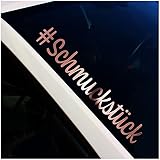 Finest Folia Frontscheibenaufkleber Schriftzug #Schmuckstück Aufkleber für Windschutzscheibe Heckscheibe Auto Fahrzeug Dekor Sticker Frontscheibe FS112 (Rosegold Chrom, Außenklebend)