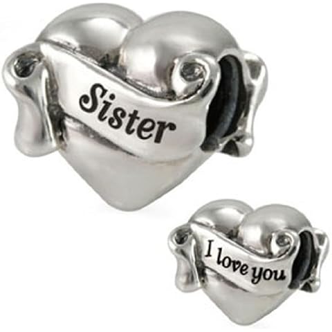 OHM I LOVE YOU SISTER Charm Bead 925 Sterling Silver Core OHM is Compatible with most European Charm Bracelets … Cover