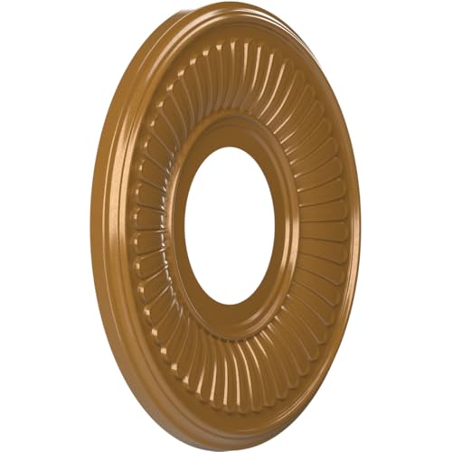 Image of Ekena Millwork CMP10BEDVG Berkshire Thermoformed PVC Ceiling Medallion (Fits Canopies up to 4 1 /2 inch), 10 inchOD x 3 1 /2 inchID x 3 /4 inchP, Universal Aged Metallic Vintage Gold