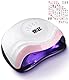 Aokyom 168W Nageltrockner,UV LED Lampe für Gelnägel Professionelle Nagellampe mit 6Pcs Nagelsticker 10/30/60/99s Timer LCD Anzeige und Smart Sensor für Finger/Zehennagel und für Alle Gel Nagellack