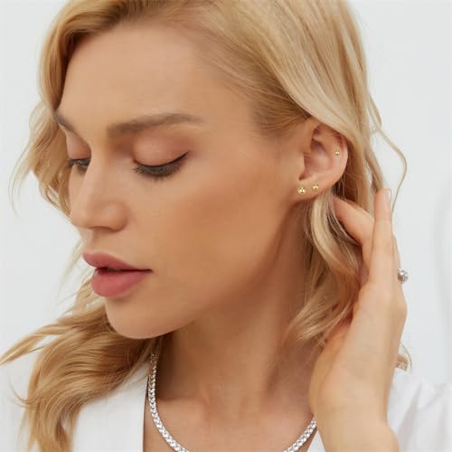 Gemsme 316L Surgical Stainless Steel Earrings Set, Hypoallergenic Huggie Hoop Earrings, Cubic Zirconia Cartilage Hoop Earring Cubic Zirconia for Women Men Cartilage Piercings4