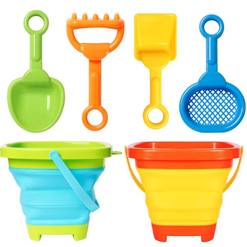 Collapsible Beach Toys Foldable Sand Bucket and Spade Beach Set For Kids