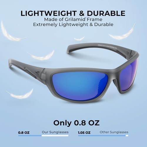 Image of KastKing Hiwassee Polarized Sport Sunglasses for Men and Women, Wrap Sunglasses for Fishing Cycling and Running,UV Protection