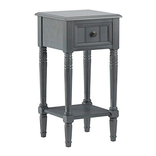 Décor Therapy Simplify One Drawer Square Accent Table, Antique Navy