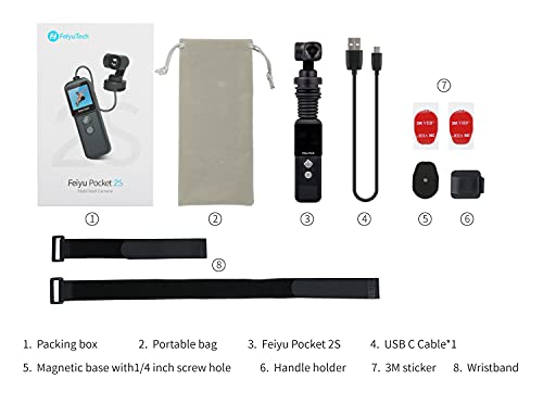 FeiyuTech-Feiyu-Pocket-2S-4K-Action-Camera-with-3-Axis-Handheld-Gimbal-StabilizerWiFi-Ultra-HD-Video130-Ultra-wide-Angle4K-Video-Recorder-for-Bike-Motorbike-Helmet-Vlog-Film-Youtube-Video