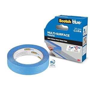 ScotchBlue 2093 Nastro Coprente Multi-Superficie per pareti, soffitti, Metallo, Legno e Vetro, Blu, 24 mm